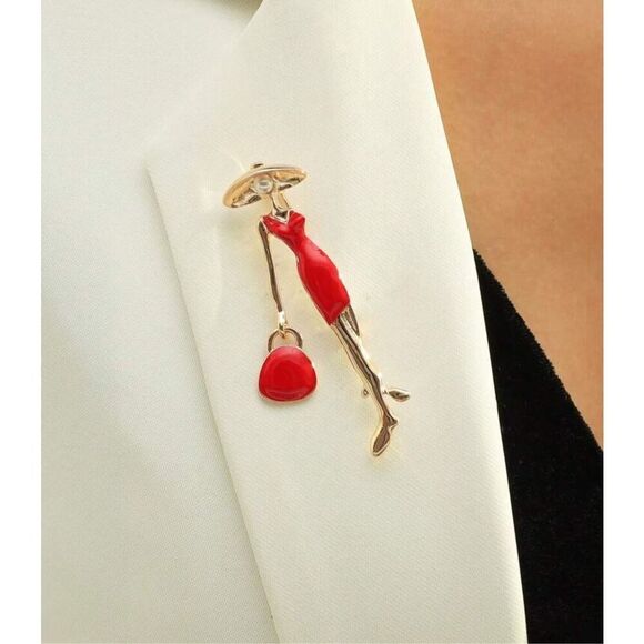 Red Dress Brooch - Picture 3 of 5